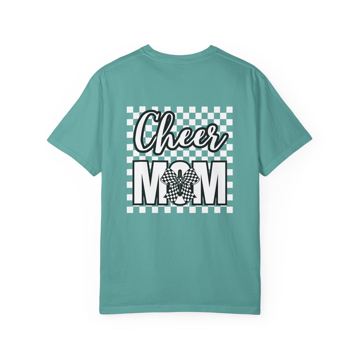 Cheer Mom T-Shirt — Checkerboard Pom-Pom Spirit Tee