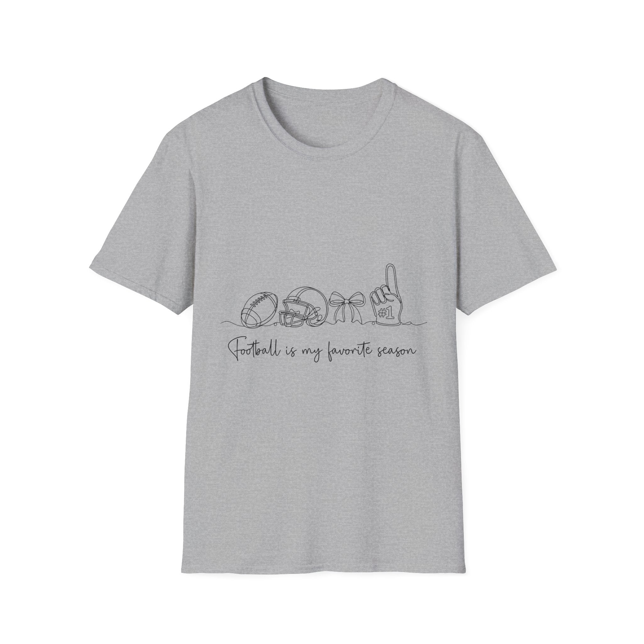 Sports Mom T-Shirt — "Football is My Favorite Season" Minimal Line Art