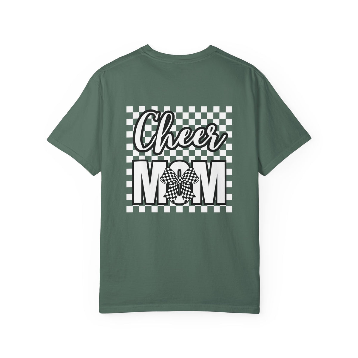 Cheer Mom T-Shirt — Checkerboard Pom-Pom Spirit Tee