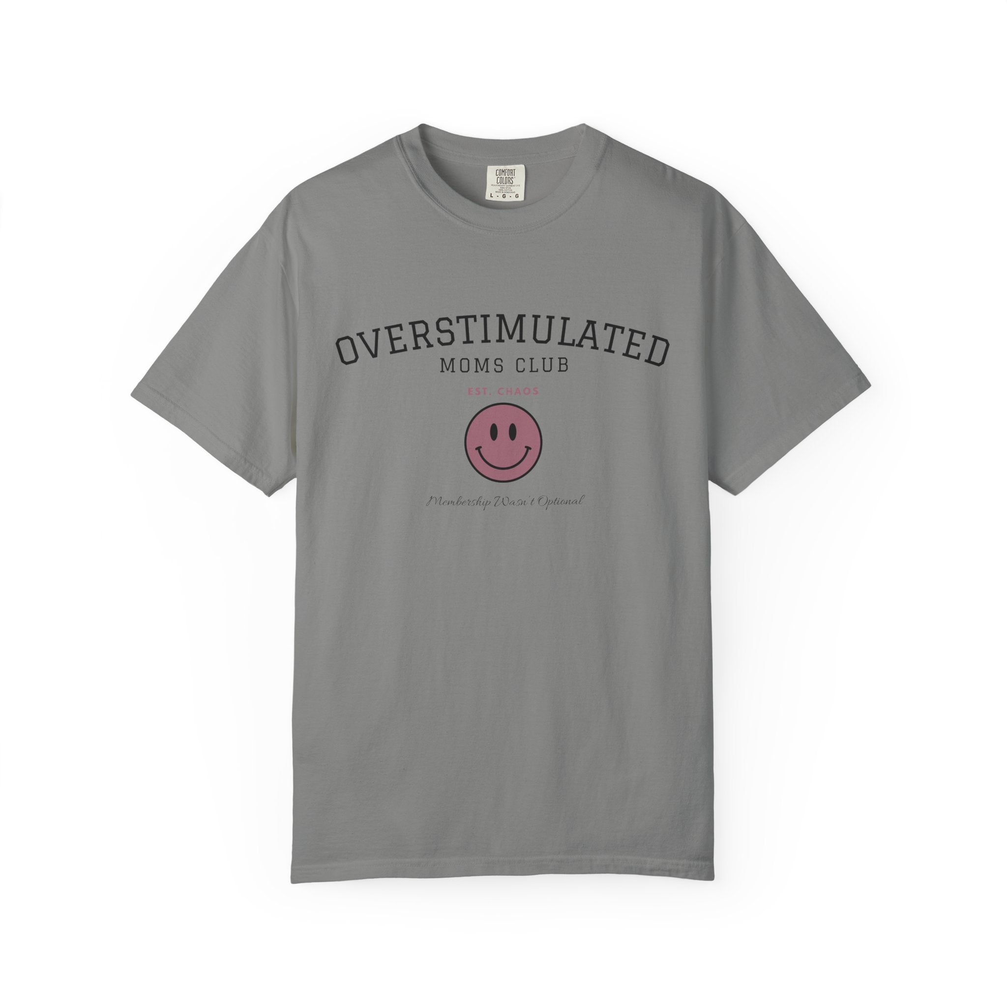Overstimulated Moms Club Tee | Front & Back Graphic Shirt | Funny Mom Shirt | Coffee Chaos Laundry Repeat | Boutique Graphic Tee