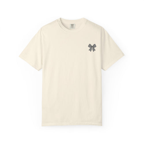 Cheer Mom T-Shirt — Checkerboard Pom-Pom Spirit Tee