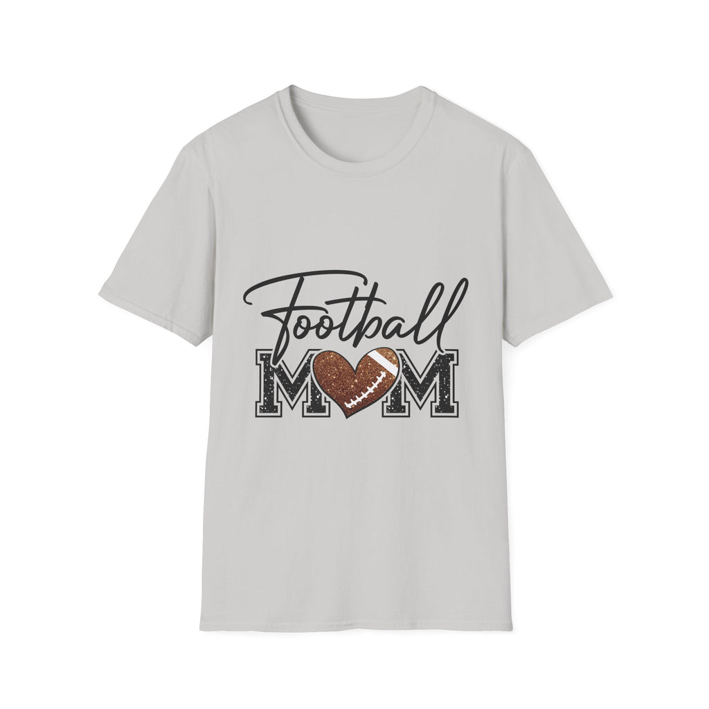 Football Mom T‑Shirt — Heart Football Mom Tee, Game Day Mom Gift