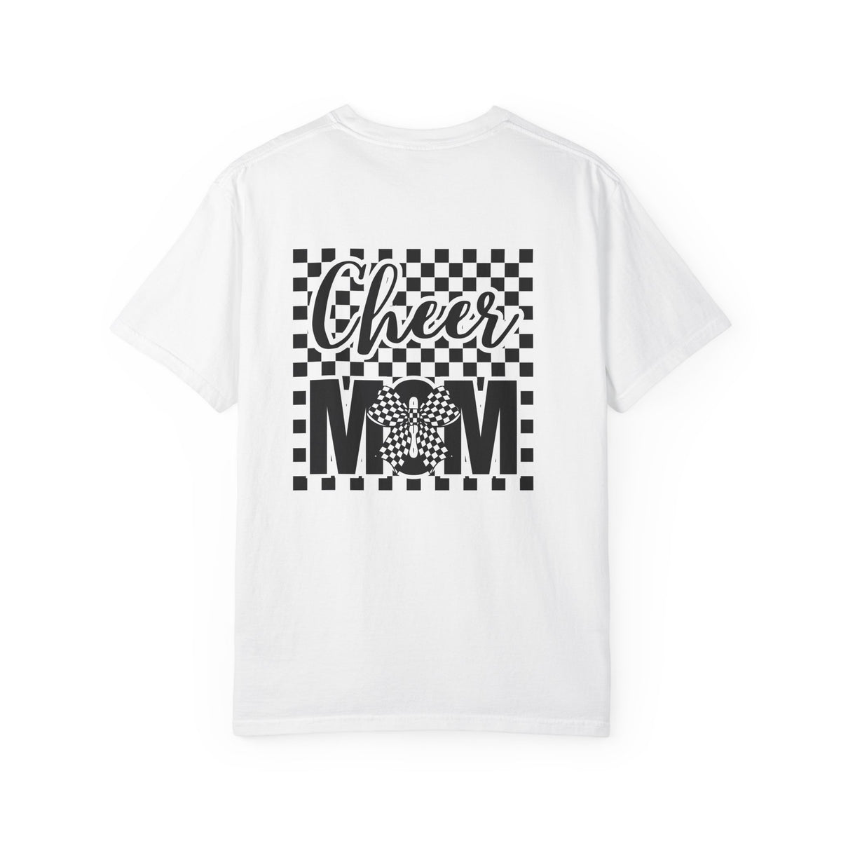 Cheer Mom T-Shirt — Checkerboard Pom-Pom Spirit Tee
