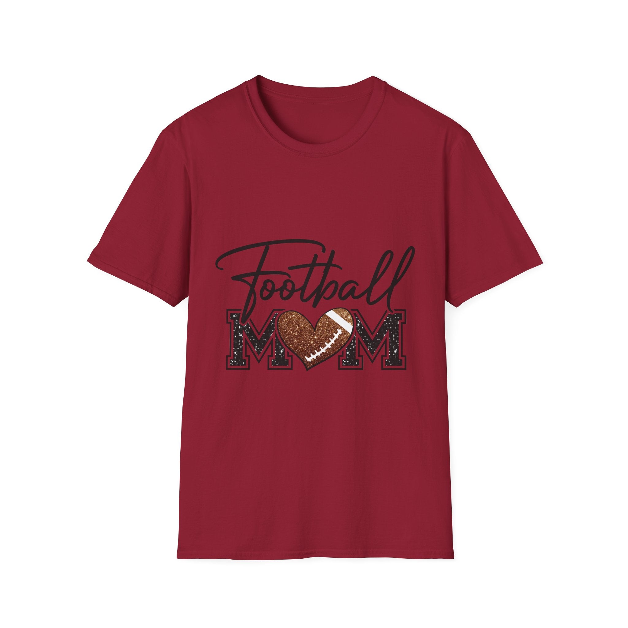 Football Mom T‑Shirt — Heart Football Mom Tee, Game Day Mom Gift