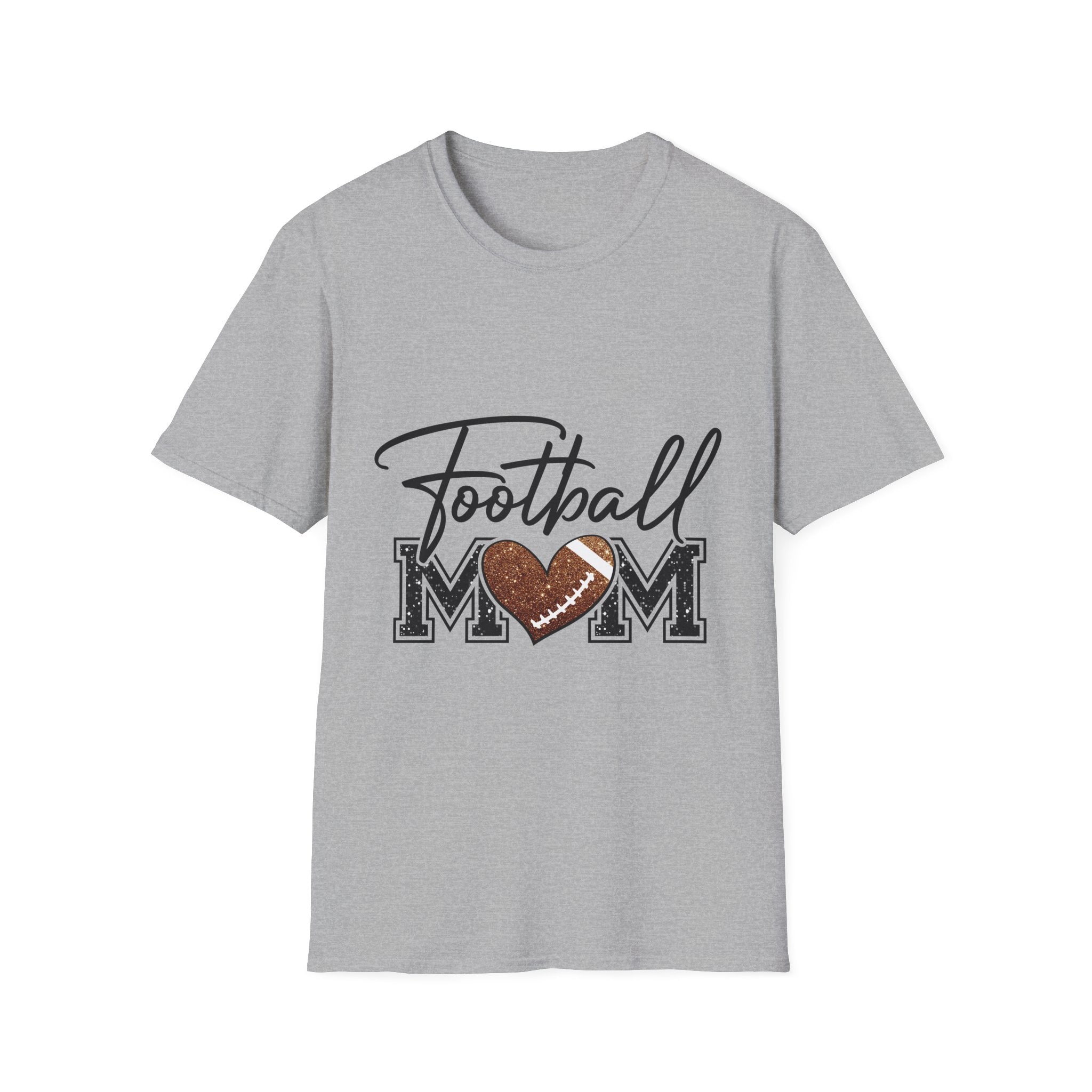 Football Mom T‑Shirt — Heart Football Mom Tee, Game Day Mom Gift