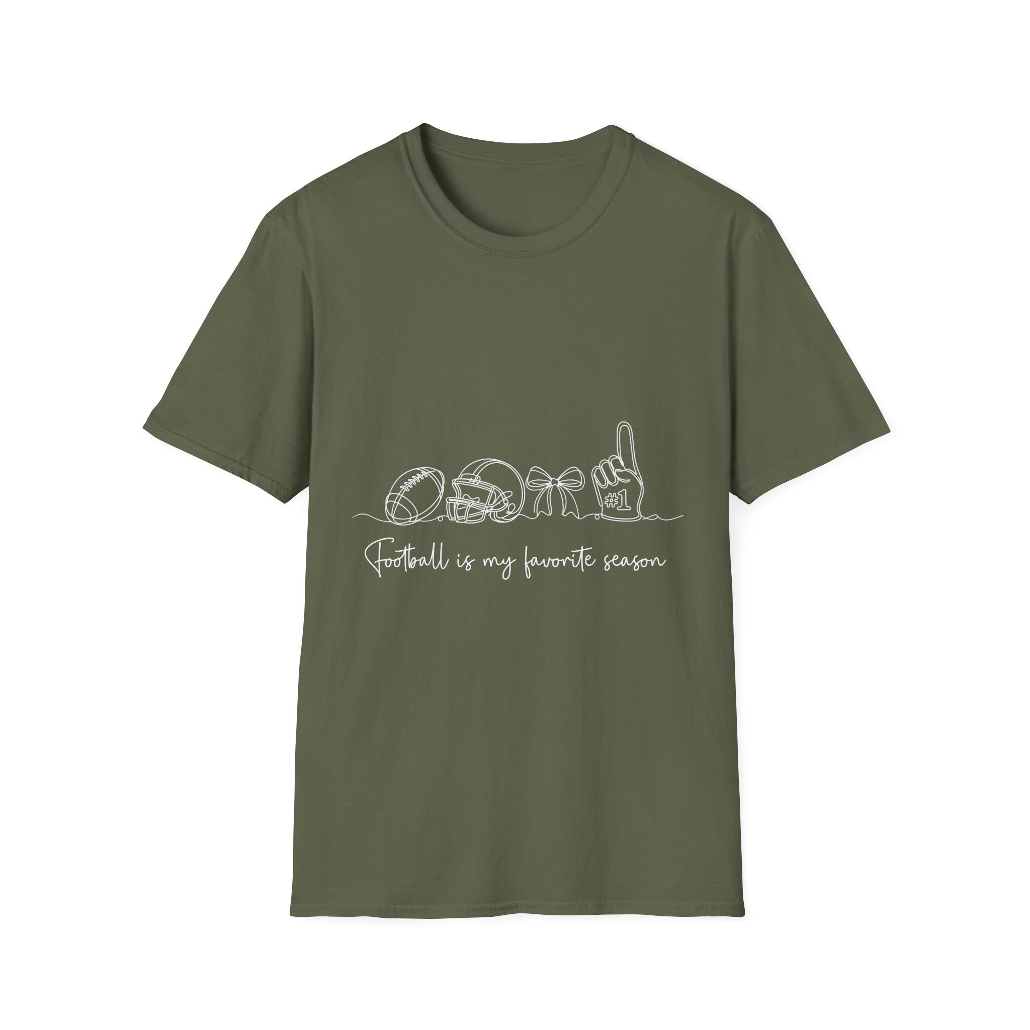 Sports Mom T-Shirt — "Football is My Favorite Season" Minimal Line Art
