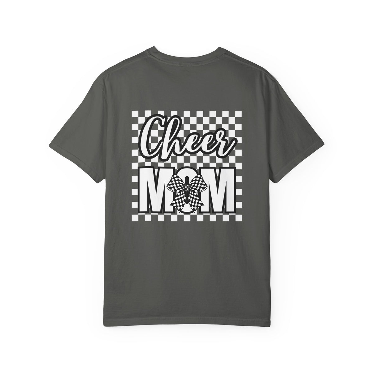 Cheer Mom T-Shirt — Checkerboard Pom-Pom Spirit Tee