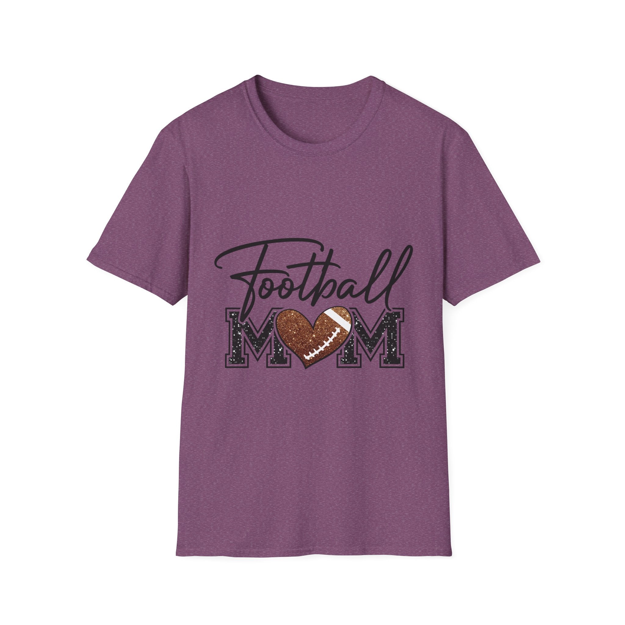 Football Mom T‑Shirt — Heart Football Mom Tee, Game Day Mom Gift