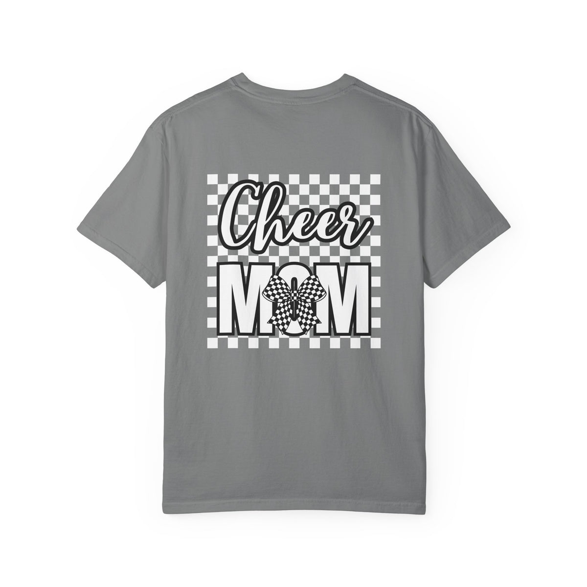 Cheer Mom T-Shirt — Checkerboard Pom-Pom Spirit Tee