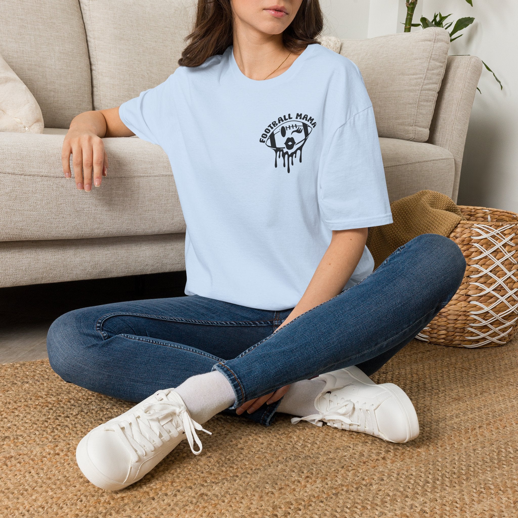 Football Mama T‑Shirt — Drip Football Helmet Mom Tee