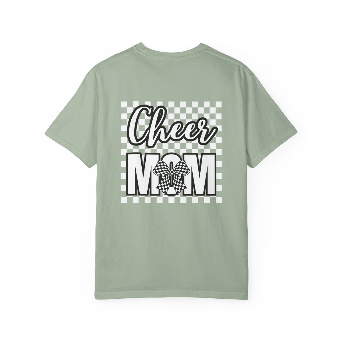 Cheer Mom T-Shirt — Checkerboard Pom-Pom Spirit Tee