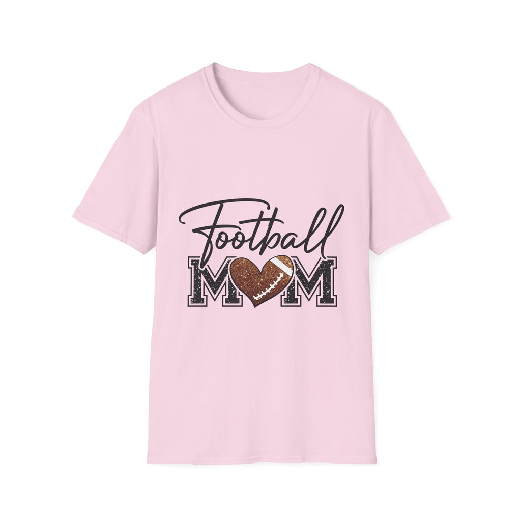 Football Mom T‑Shirt — Heart Football Mom Tee, Game Day Mom Gift