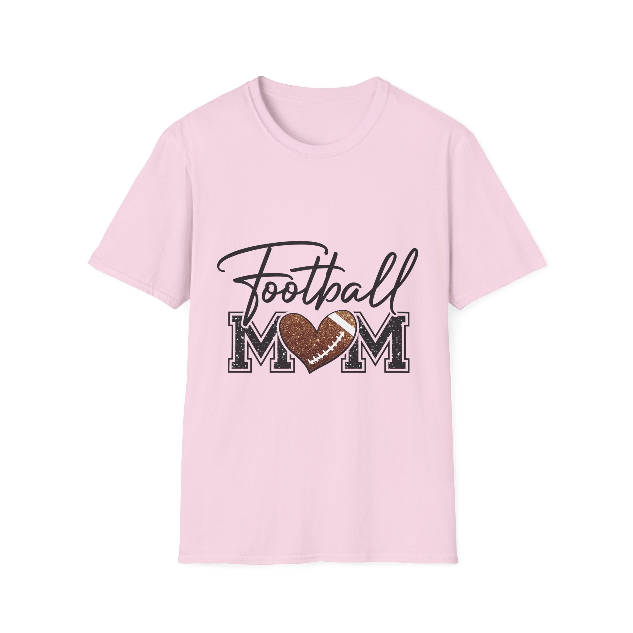 Football Mom T‑Shirt — Heart Football Mom Tee, Game Day Mom Gift