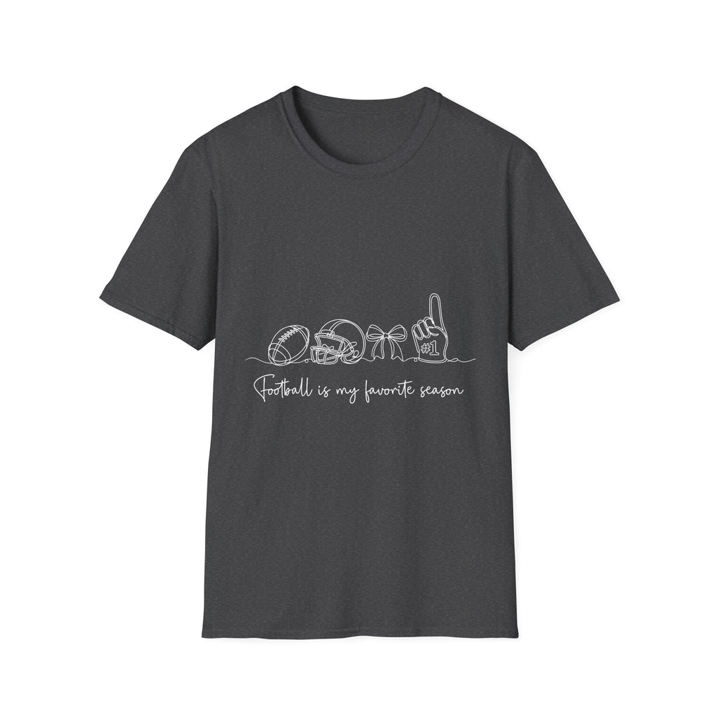 Sports Mom T-Shirt — "Football is My Favorite Season" Minimal Line Art