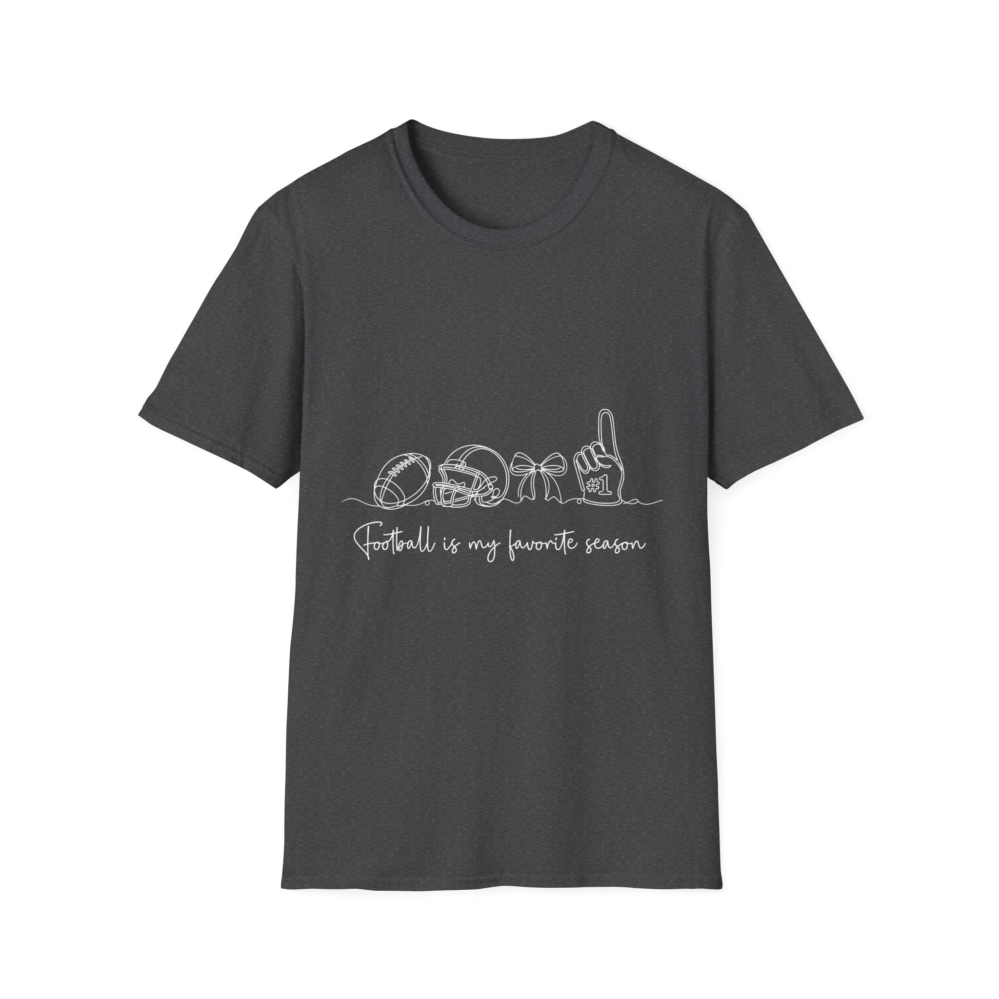 Sports Mom T-Shirt — "Football is My Favorite Season" Minimal Line Art