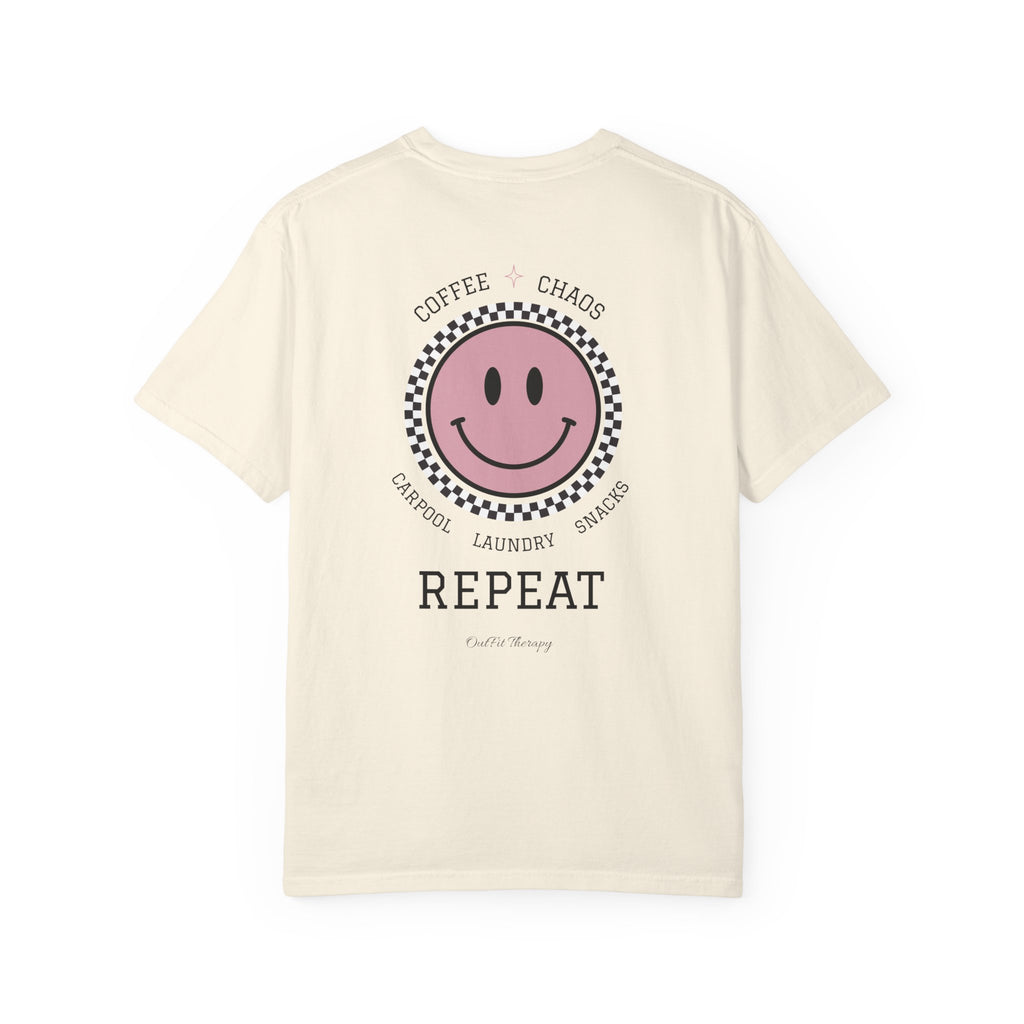 Overstimulated Moms Club Tee | Front & Back Graphic Shirt | Funny Mom Shirt | Coffee Chaos Laundry Repeat | Boutique Graphic Tee