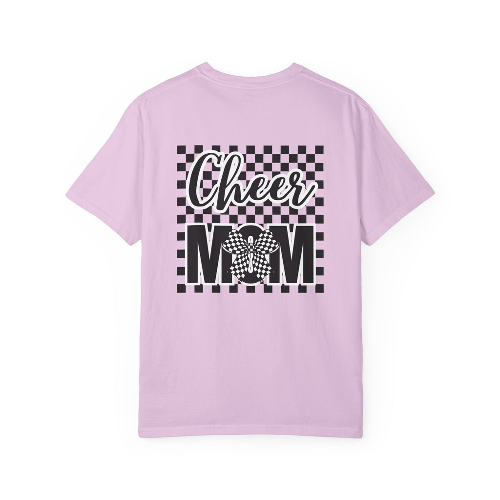 Cheer Mom T-Shirt — Checkerboard Pom-Pom Spirit Tee