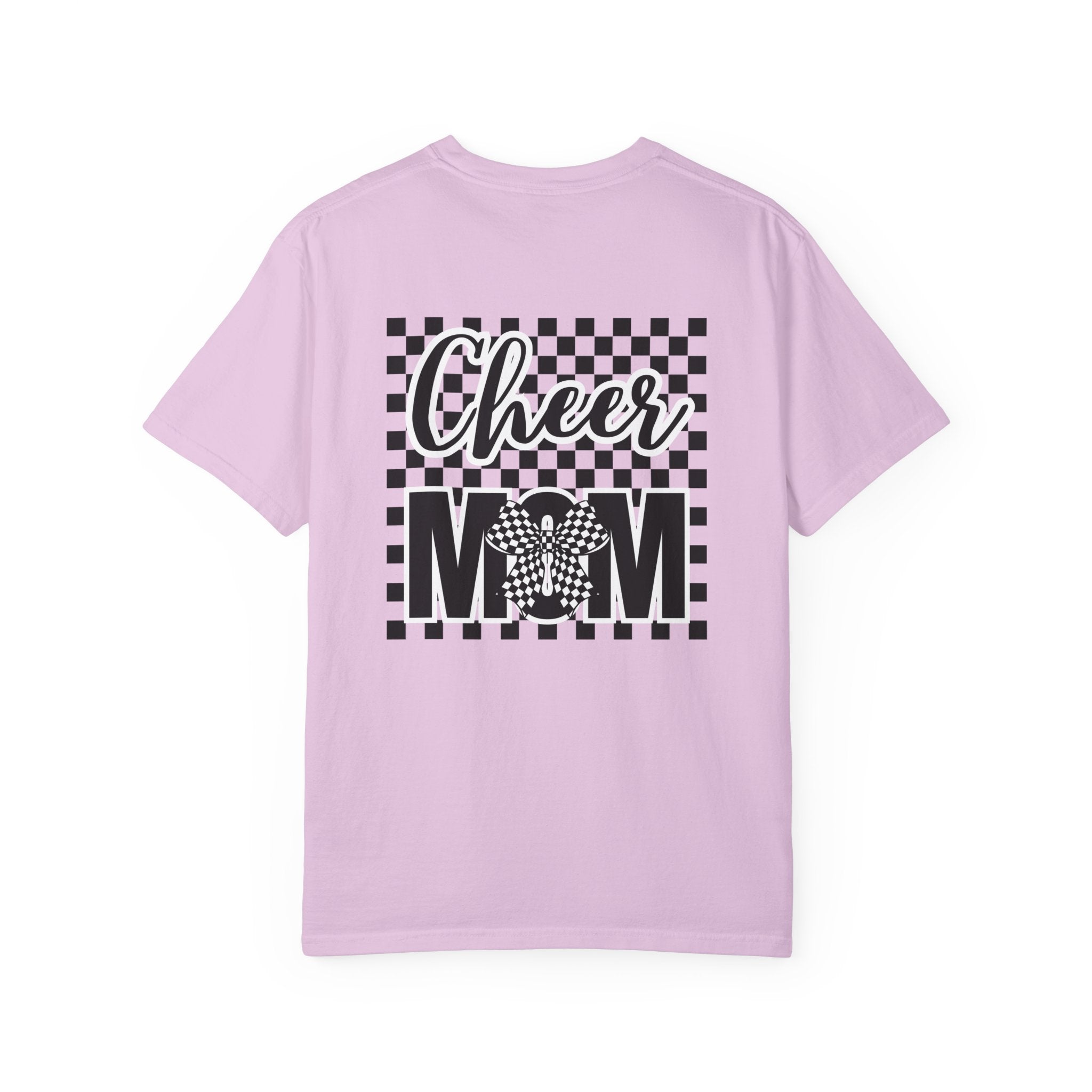 Cheer Mom T-Shirt — Checkerboard Pom-Pom Spirit Tee