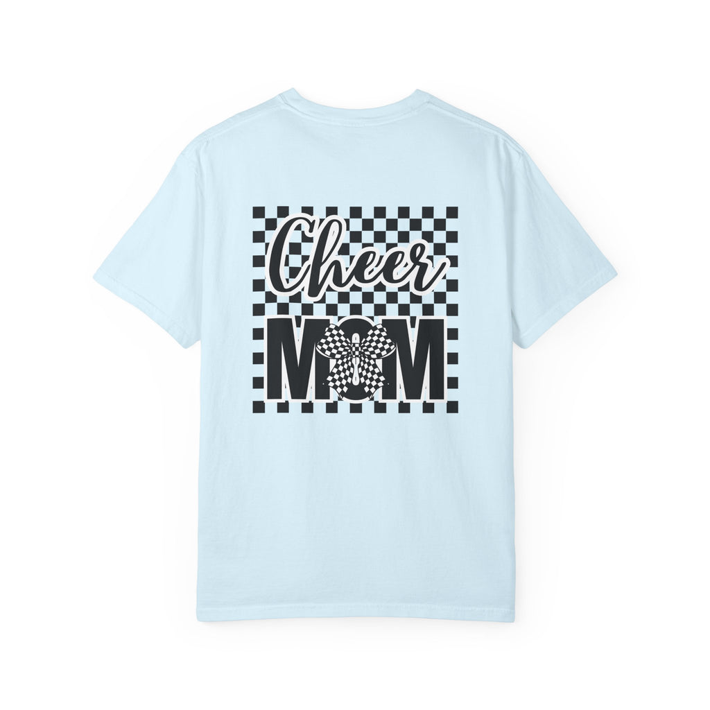 Cheer Mom T-Shirt — Checkerboard Pom-Pom Spirit Tee