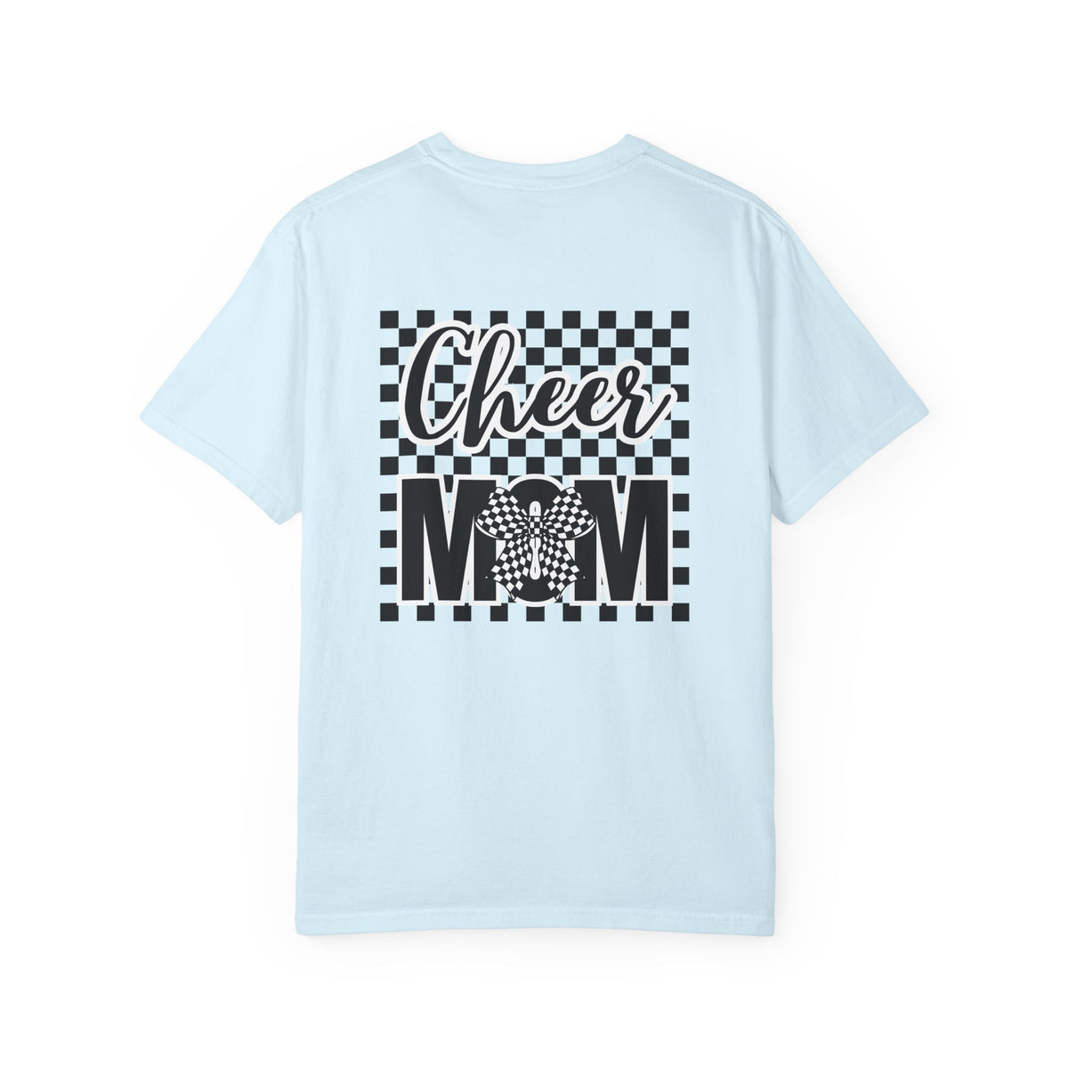 Cheer Mom T-Shirt — Checkerboard Pom-Pom Spirit Tee