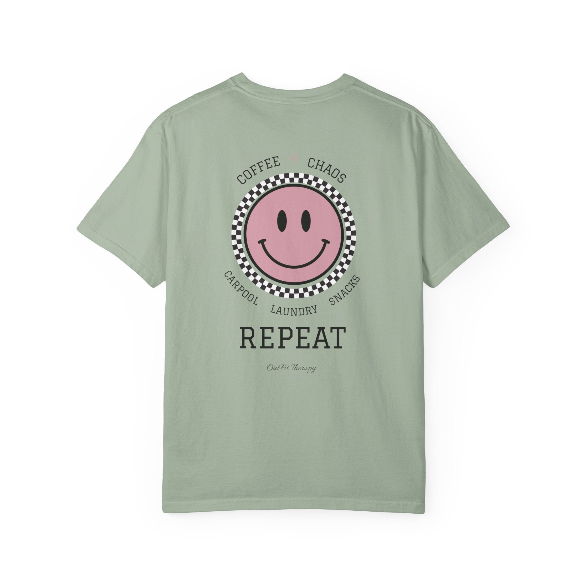 Overstimulated Moms Club Tee | Front & Back Graphic Shirt | Funny Mom Shirt | Coffee Chaos Laundry Repeat | Boutique Graphic Tee