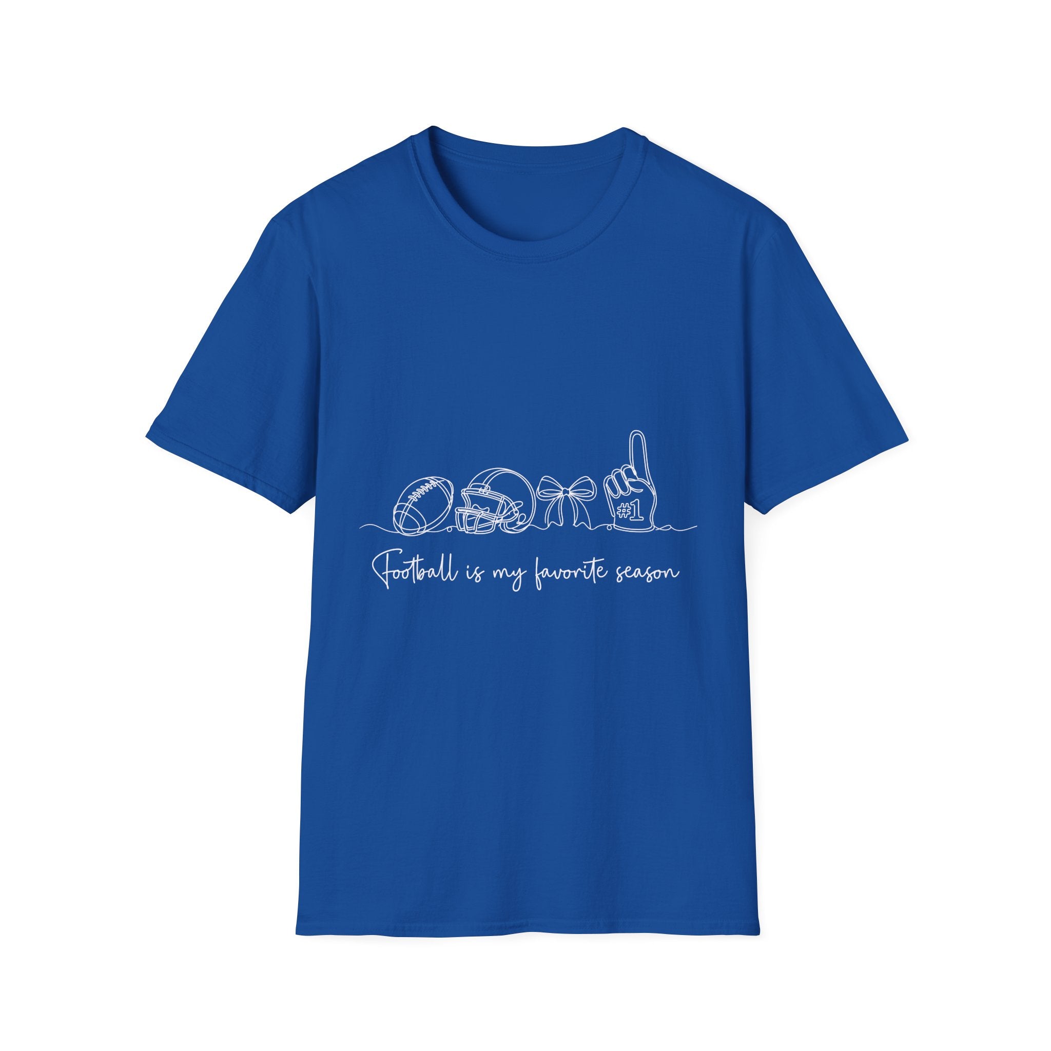 Sports Mom T-Shirt — "Football is My Favorite Season" Minimal Line Art