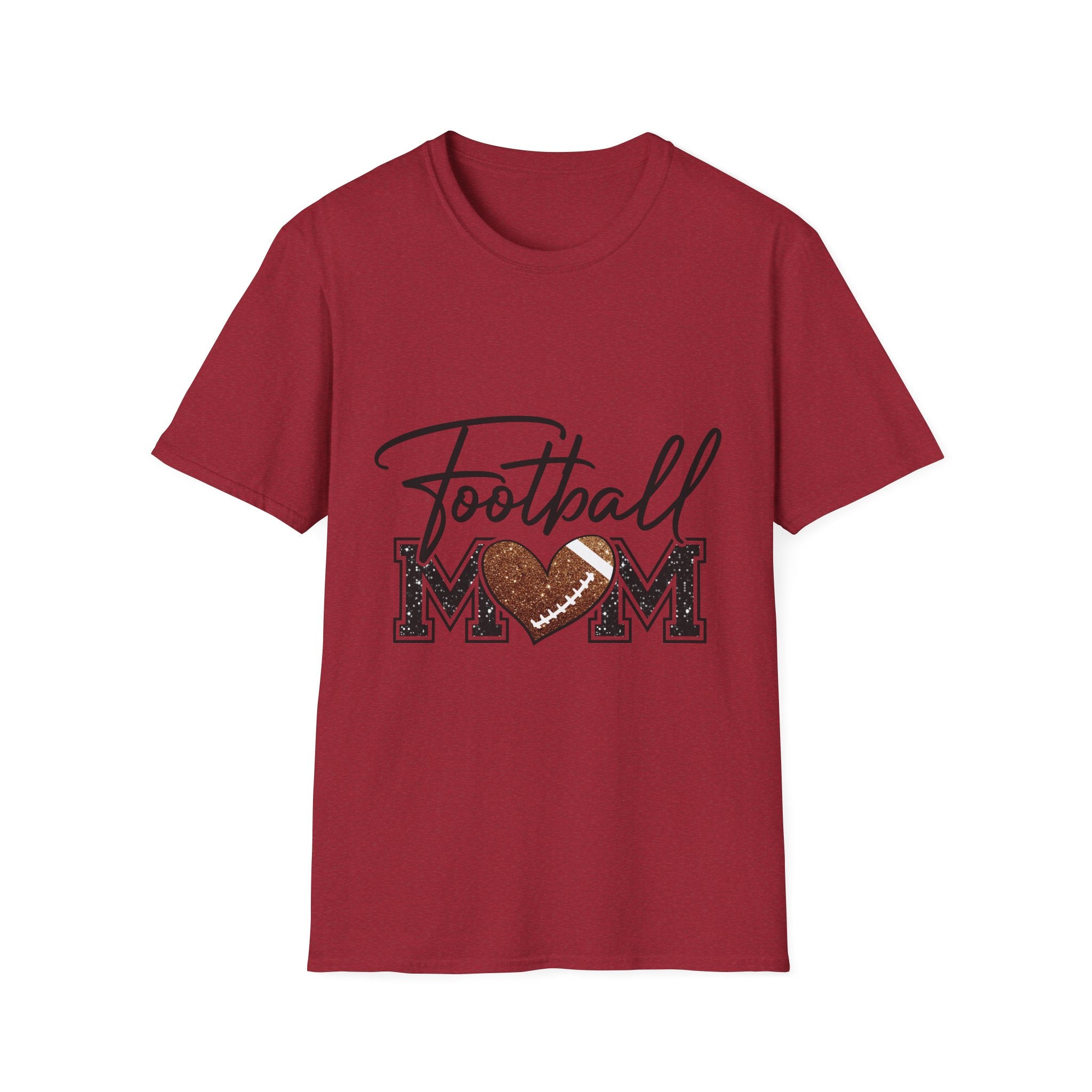 Football Mom T‑Shirt — Heart Football Mom Tee, Game Day Mom Gift