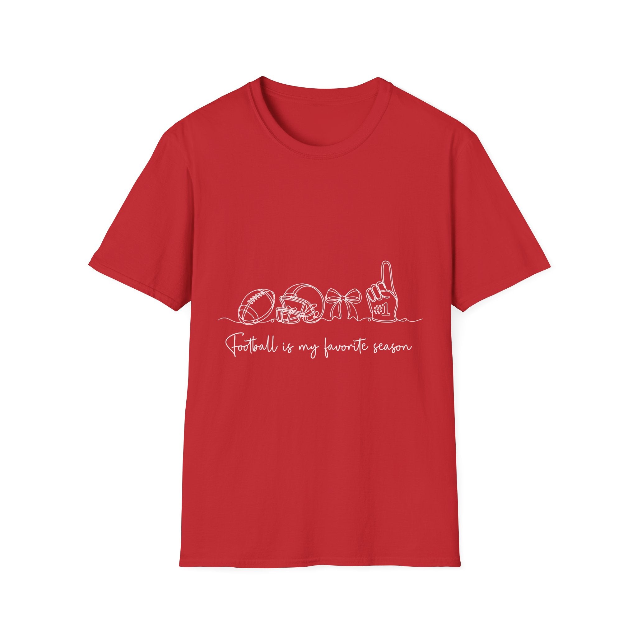 Sports Mom T-Shirt — "Football is My Favorite Season" Minimal Line Art
