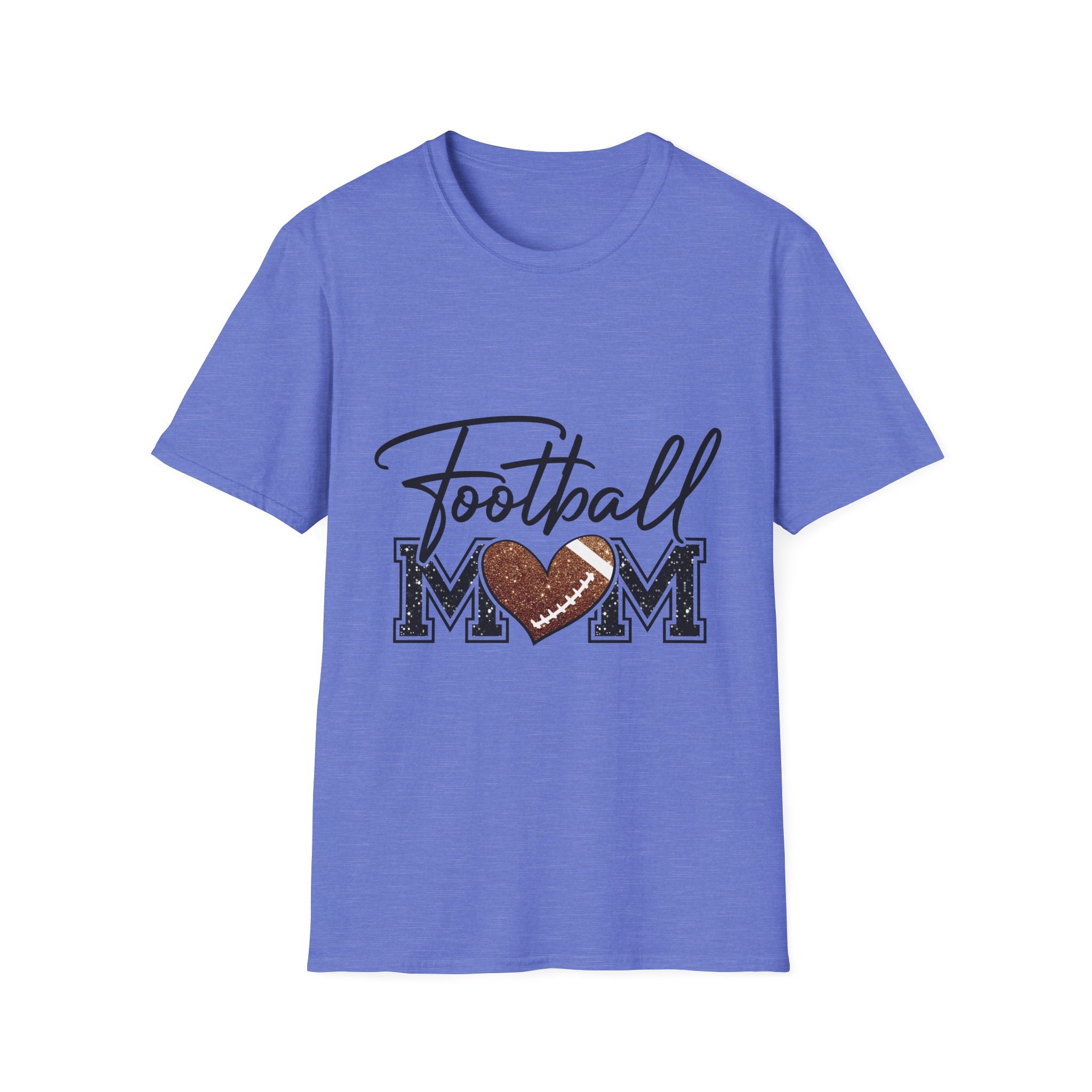 Football Mom T‑Shirt — Heart Football Mom Tee, Game Day Mom Gift