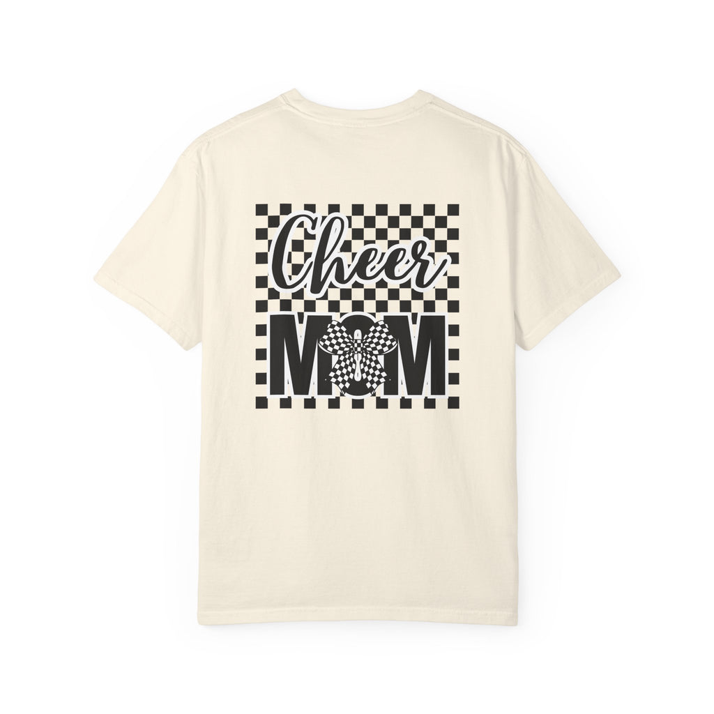Cheer Mom T-Shirt — Checkerboard Pom-Pom Spirit Tee