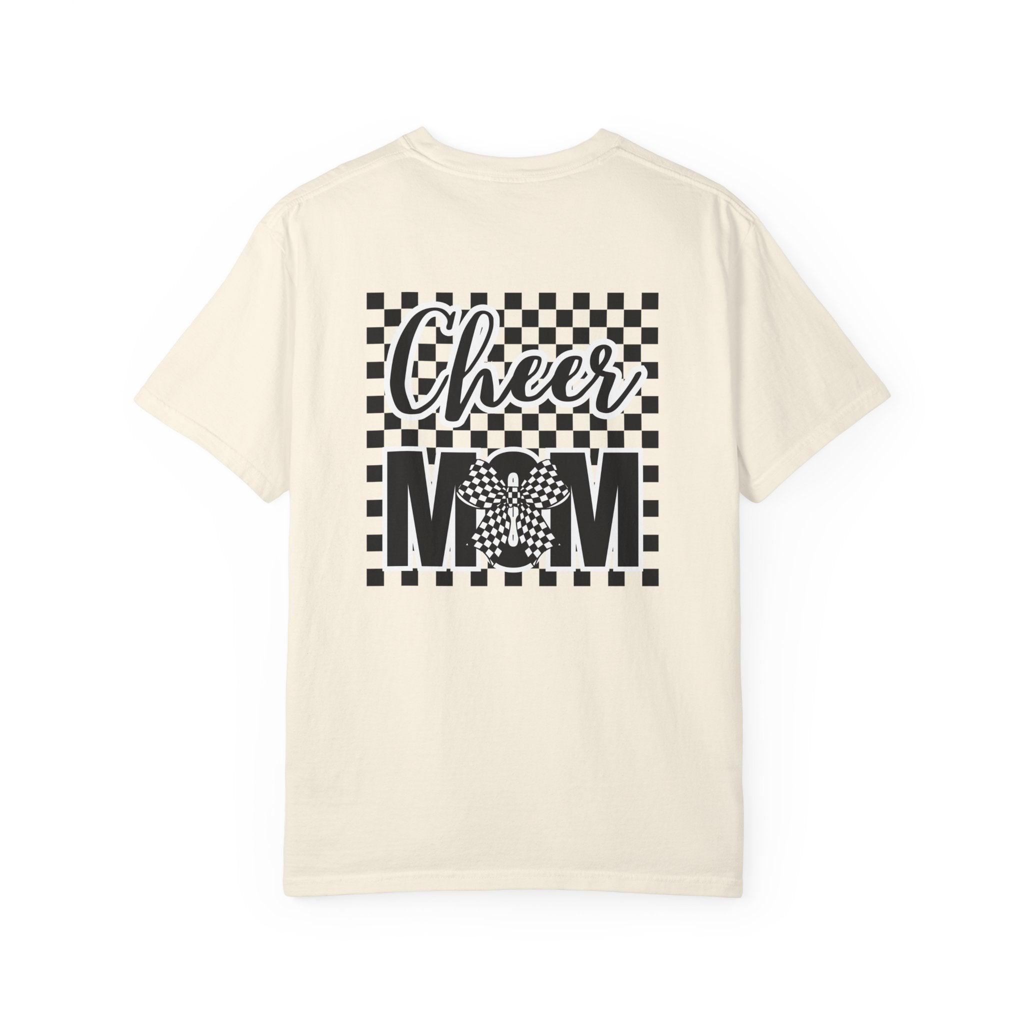 Cheer Mom T-Shirt — Checkerboard Pom-Pom Spirit Tee