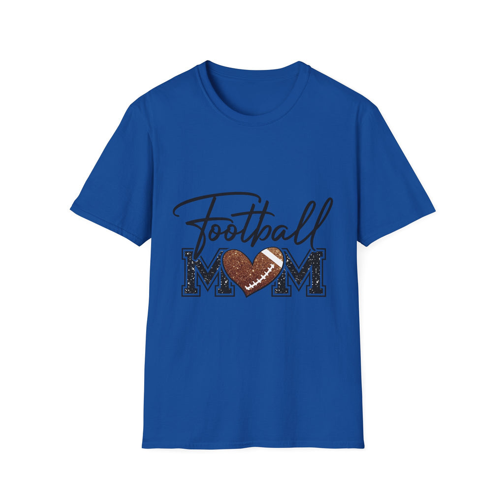 Football Mom T‑Shirt — Heart Football Mom Tee, Game Day Mom Gift