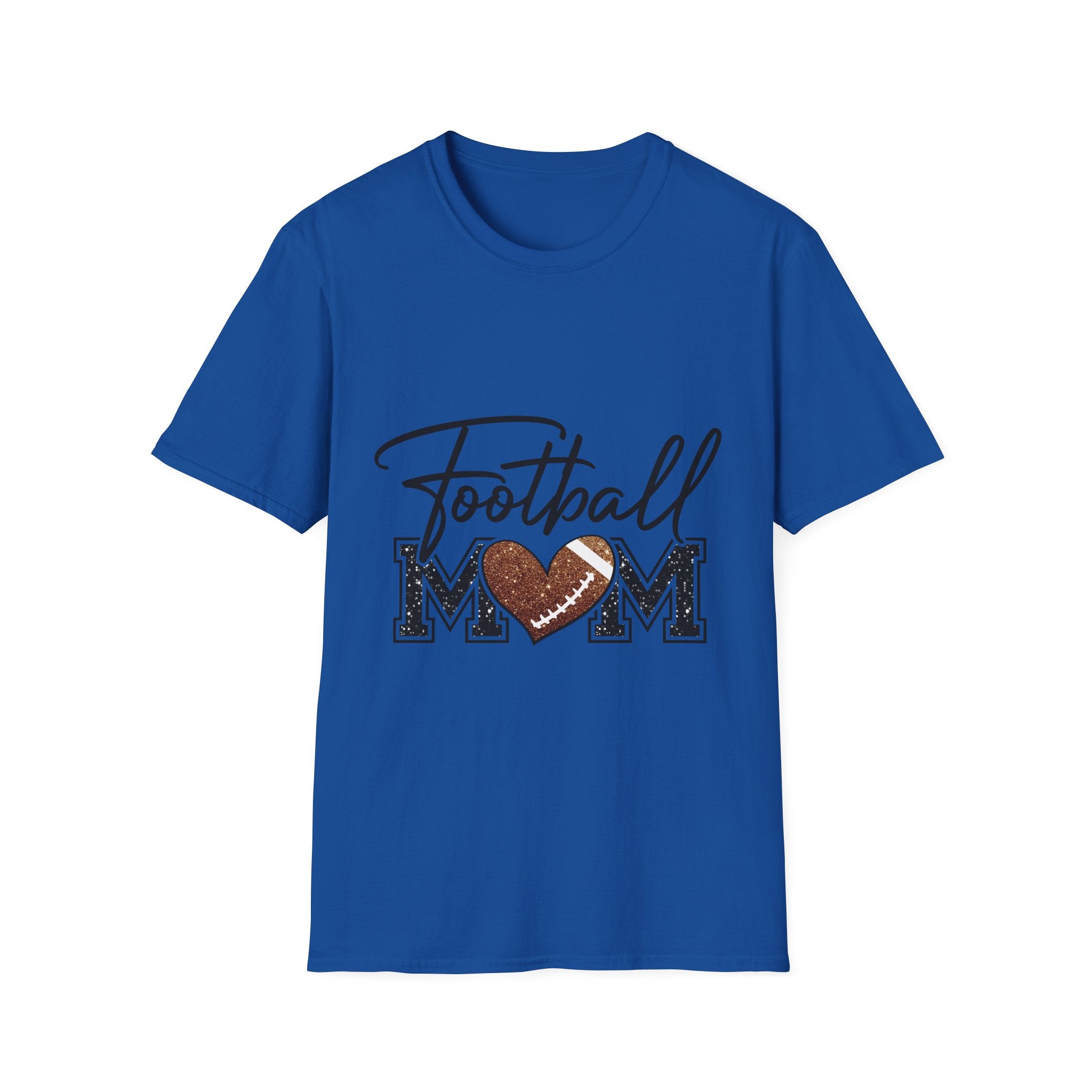 Football Mom T‑Shirt — Heart Football Mom Tee, Game Day Mom Gift