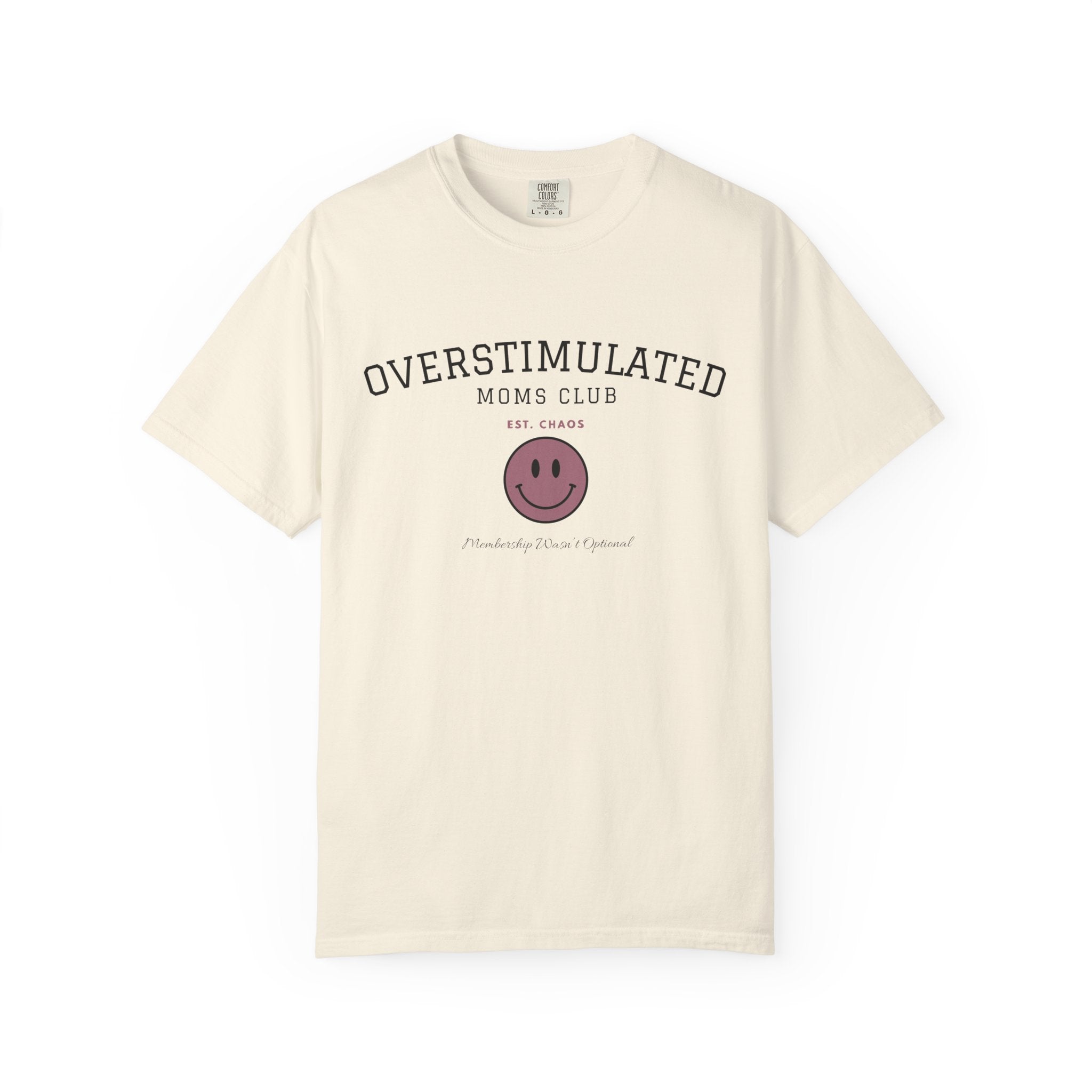 Overstimulated Moms Club Tee | Front & Back Graphic Shirt | Funny Mom Shirt | Coffee Chaos Laundry Repeat | Boutique Graphic Tee