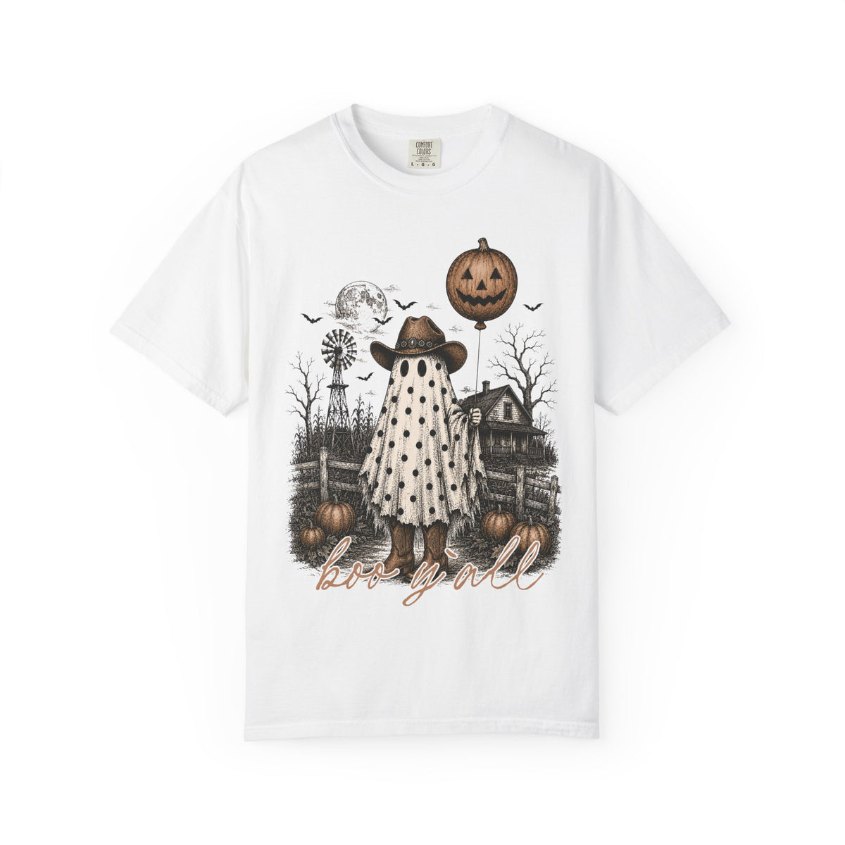 Halloween Ghost Shirt — Vintage Pumpkin Patch "Born To Spook" Tee