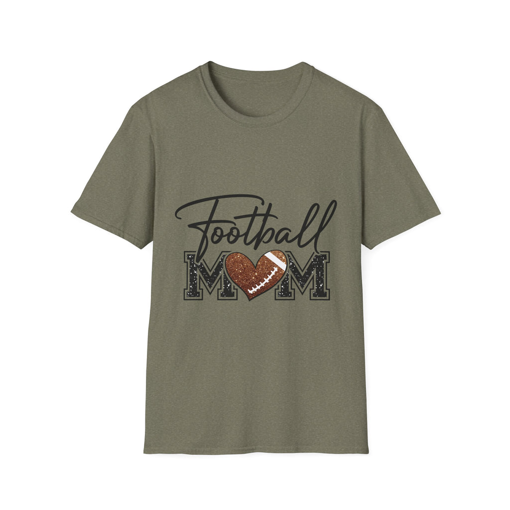Football Mom T‑Shirt — Heart Football Mom Tee, Game Day Mom Gift