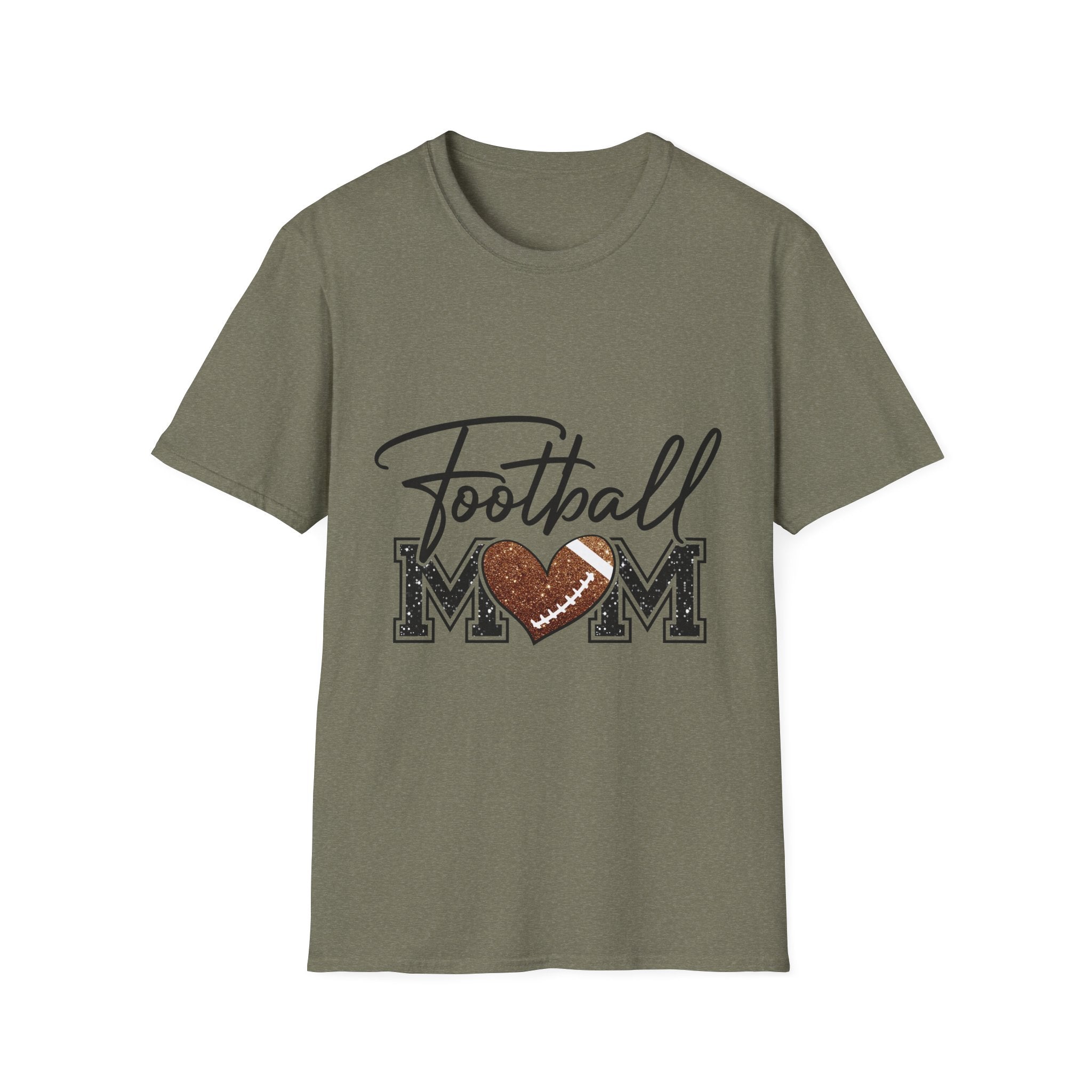 Football Mom T‑Shirt — Heart Football Mom Tee, Game Day Mom Gift