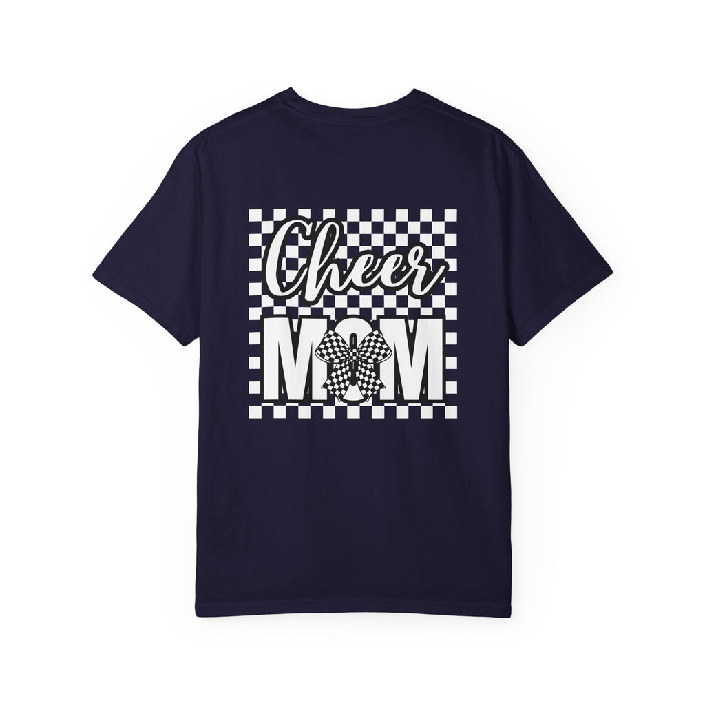 Cheer Mom T-Shirt — Checkerboard Pom-Pom Spirit Tee