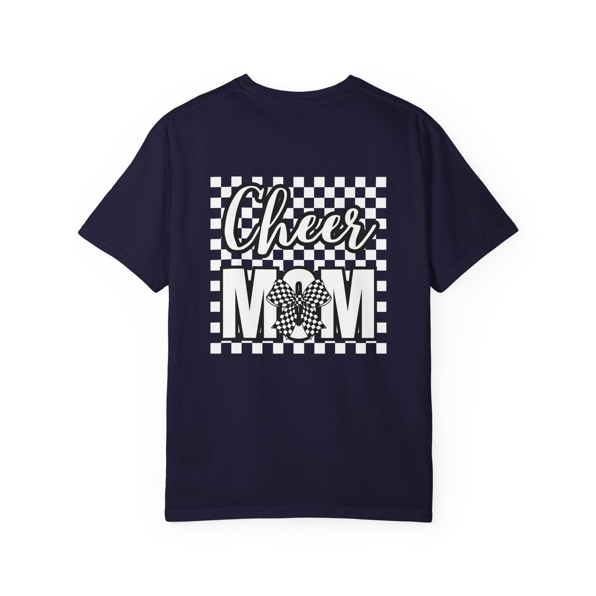 Cheer Mom T-Shirt — Checkerboard Pom-Pom Spirit Tee