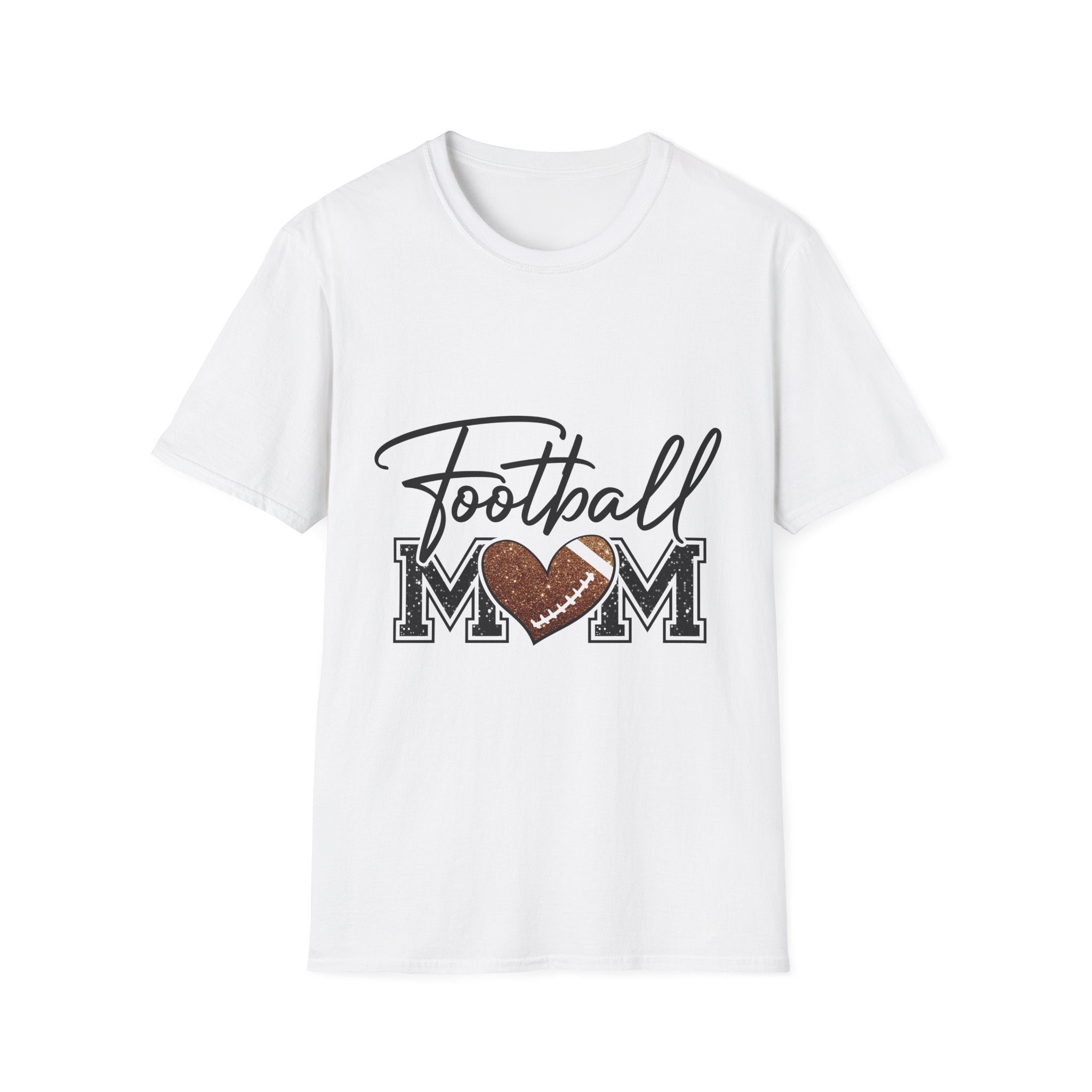 Football Mom T‑Shirt — Heart Football Mom Tee, Game Day Mom Gift
