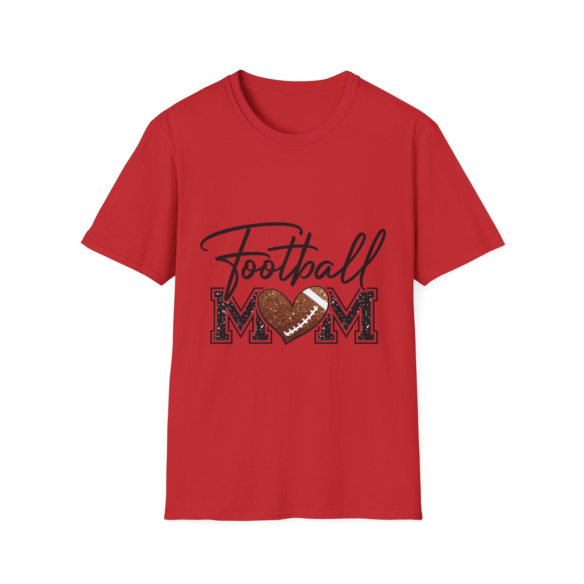 Football Mom T‑Shirt — Heart Football Mom Tee, Game Day Mom Gift